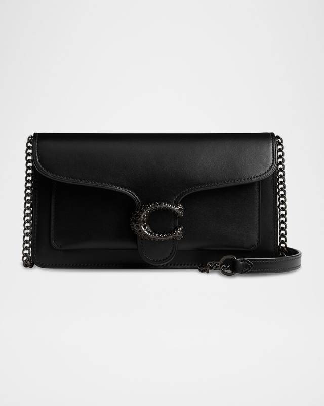 Tabby Leather Clutch Bag with Chain